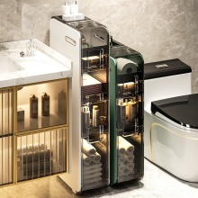 卫生间置物架浴室落地夹缝收纳柜厕所马桶抽屉式储物柜边柜侧柜 夹缝收纳柜/三层