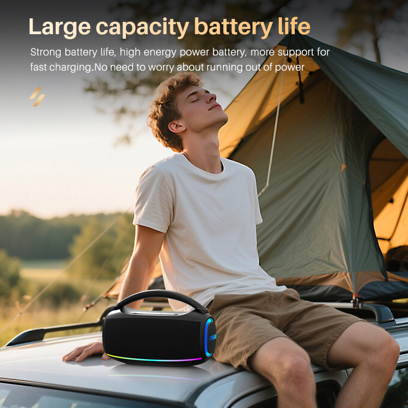 新款私模20W大功率蓝牙音箱便携式户外手提RGB彩灯户外低音炮音响